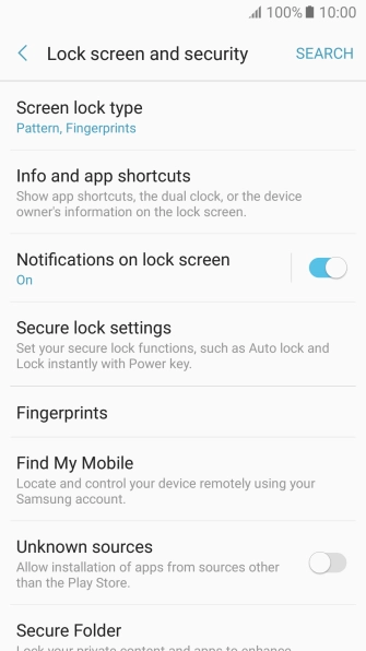 Press Screen lock type and key in the current phone lock code.