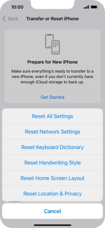 Press Reset All Settings.