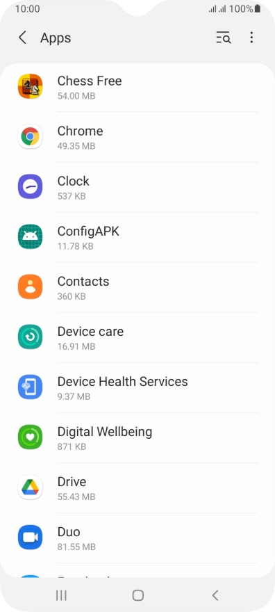 Press the required app.