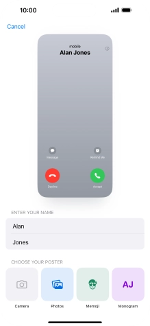 Press the required category and follow the instructions on the screen to select and save the required picture to your Contact Poster. Press the required category and follow the instructions on the screen to select and save the required picture to your Contact Poster.