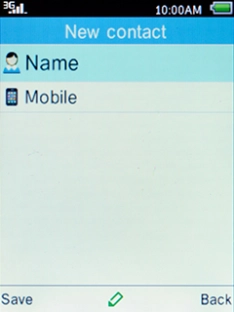 Select Name and press the Left selection key.
