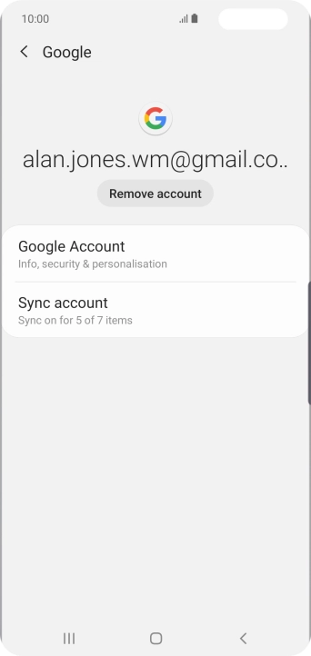 Press Sync account.