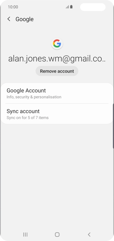 Press Sync account.