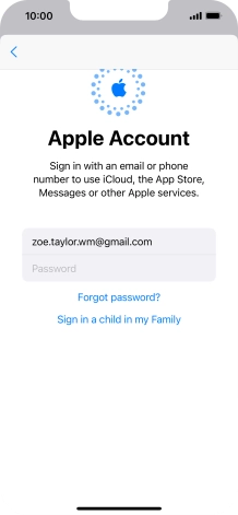 Press Password and key in the password for your Apple ID.