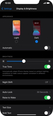 Press the indicator next to 