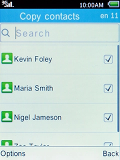 Press the Left selection key.