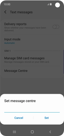 Key in +35387699989 and press Set.