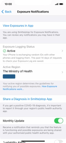 Press Exposure Logging Status.