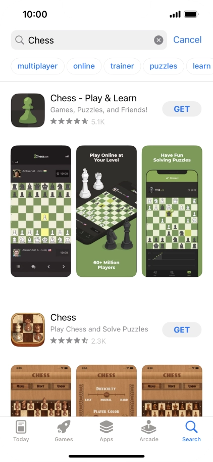 Press the required app.