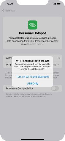 If Wi-Fi is turned off, press Turn on Wi-Fi and Bluetooth.