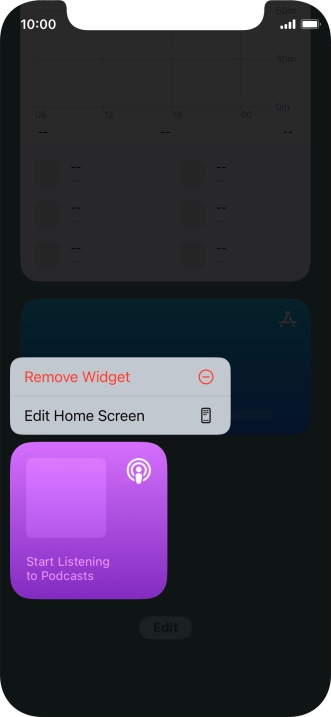 Press Remove Widget.