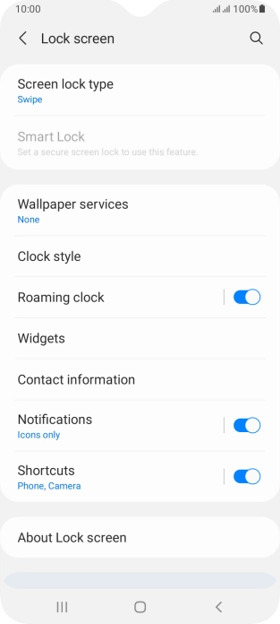 Press Screen lock type.