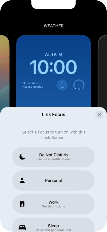 Press the required focus mode. Press the required focus mode.