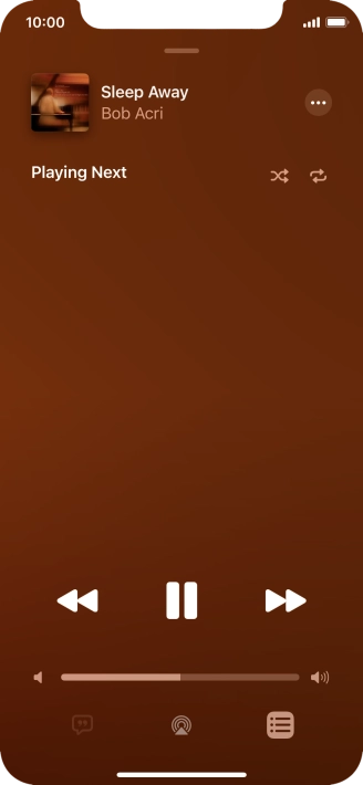 Press the shuffle icon to turn the function on or off.