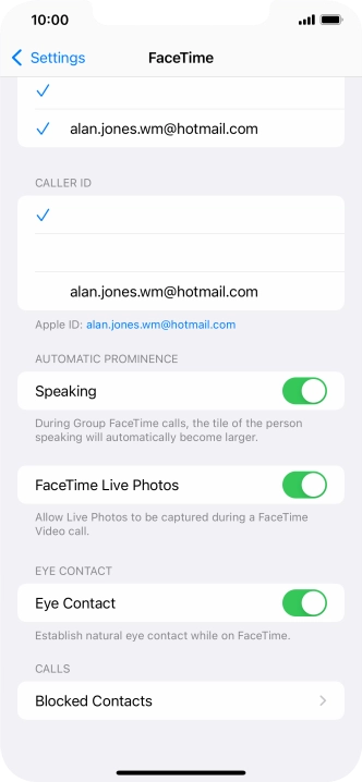 Press the indicator next to 
