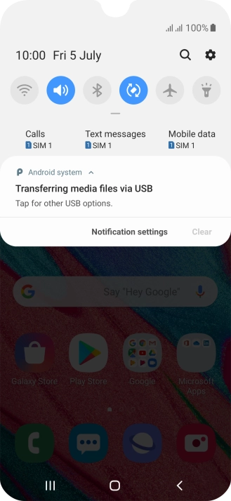 Press Tap for other USB options..