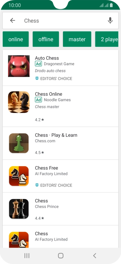 Press the required app.