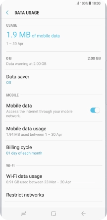 The total data usage is displayed.