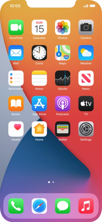 Press the message icon. Press the message icon.