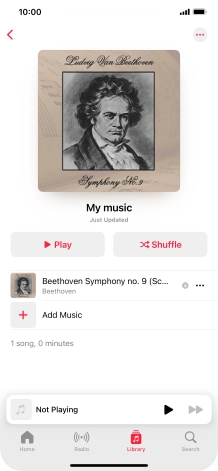Go to the required category or playlist and press the required audio file.