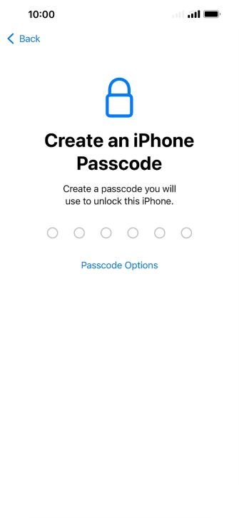Press Passcode Options.