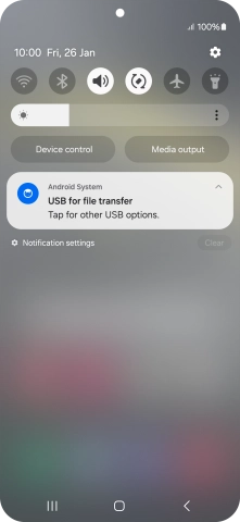 Press Tap for other USB options..