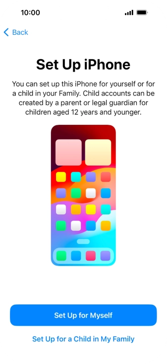 Press Set Up for Myself.