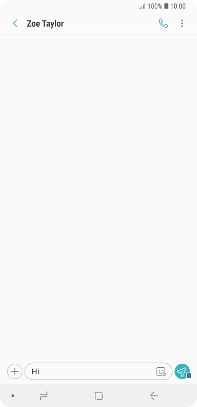 Press the send icon when you've finished your text message.