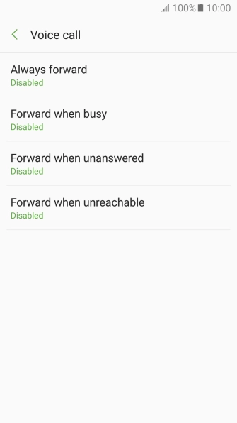 Press the required divert type.