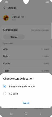 Press the name of the memory card.