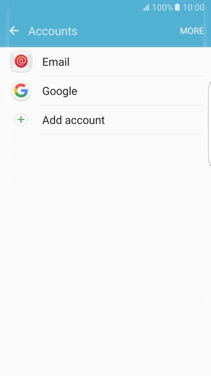 If this screen is displayed, you email account has been recognised and set up automatically. Follow the instructions on the screen to key in more information and finish setting up your phone.