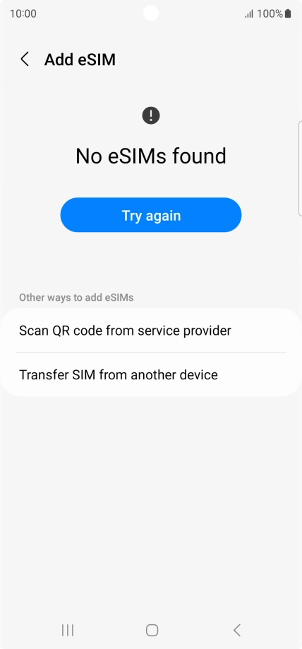 Press Scan QR code from service provider. Press Scan QR code from service provider.