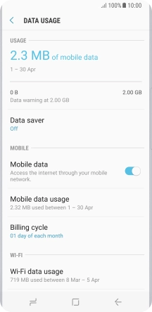 The total data usage is displayed.