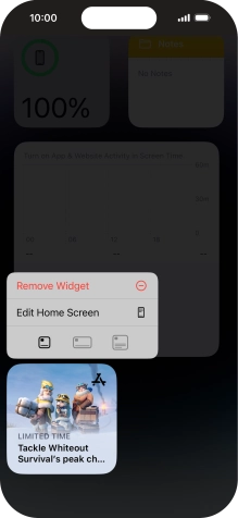 Press Remove Widget.