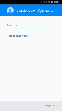 Press the text input field and key in the password for your Google account. Press the text input field and key in the password for your Google account.