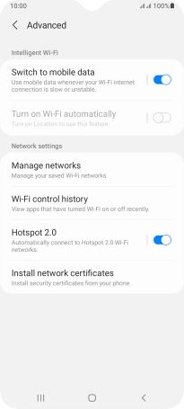 Press the indicator next to 