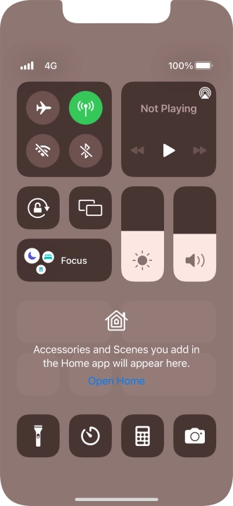 Press the flight mode icon to turn the function on or off.