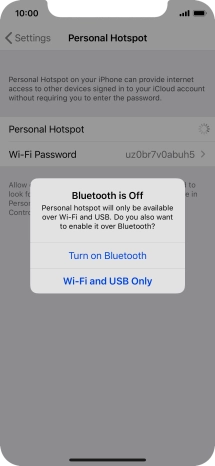 If Wi-Fi is turned on, press Wi-Fi and USB Only.