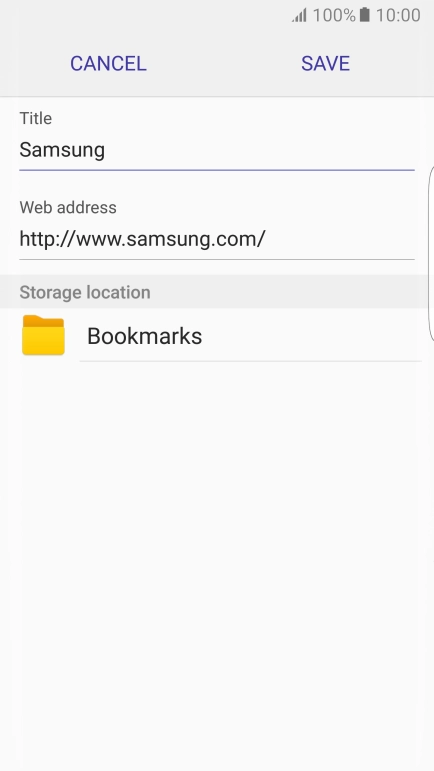 Key in the required name of the bookmark and press SAVE.