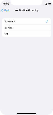 Press the required setting. Press the required setting.