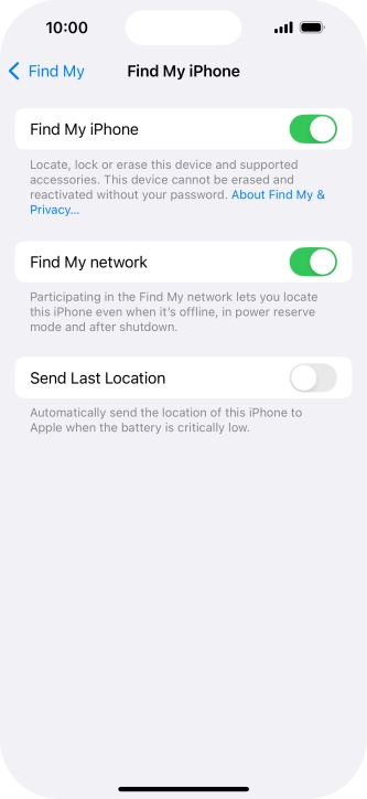 Press the indicator next to 