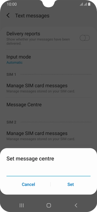 Key in +35387699989 and press Set.