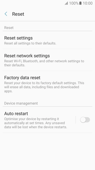 Press Factory data reset.