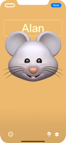 Press the name field and follow the instructions on the screen to select the required font and colour for your name on the Contact Poster.