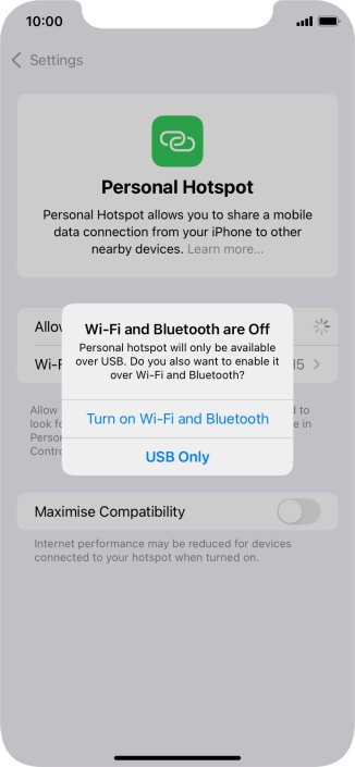 If Wi-Fi is turned off, press Turn on Wi-Fi and Bluetooth.
