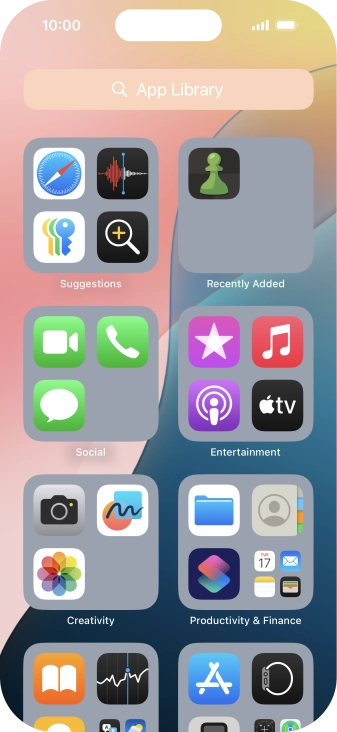 Press the required app.