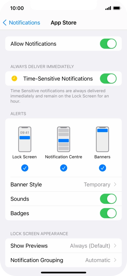 Press the indicator next to 