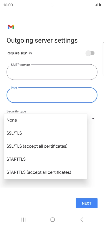 Press SSL/TLS.