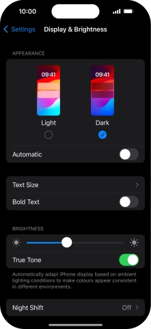 Press the indicator next to 