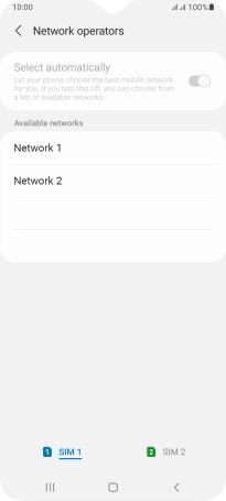 Press the required network.